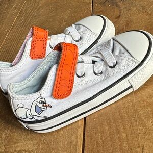 Kids White and Orange Cartoon Sneakers